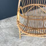 Rattan shell armchair