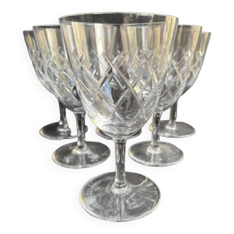 6 water glasses - cut crystal – cristalleries royales de champagne