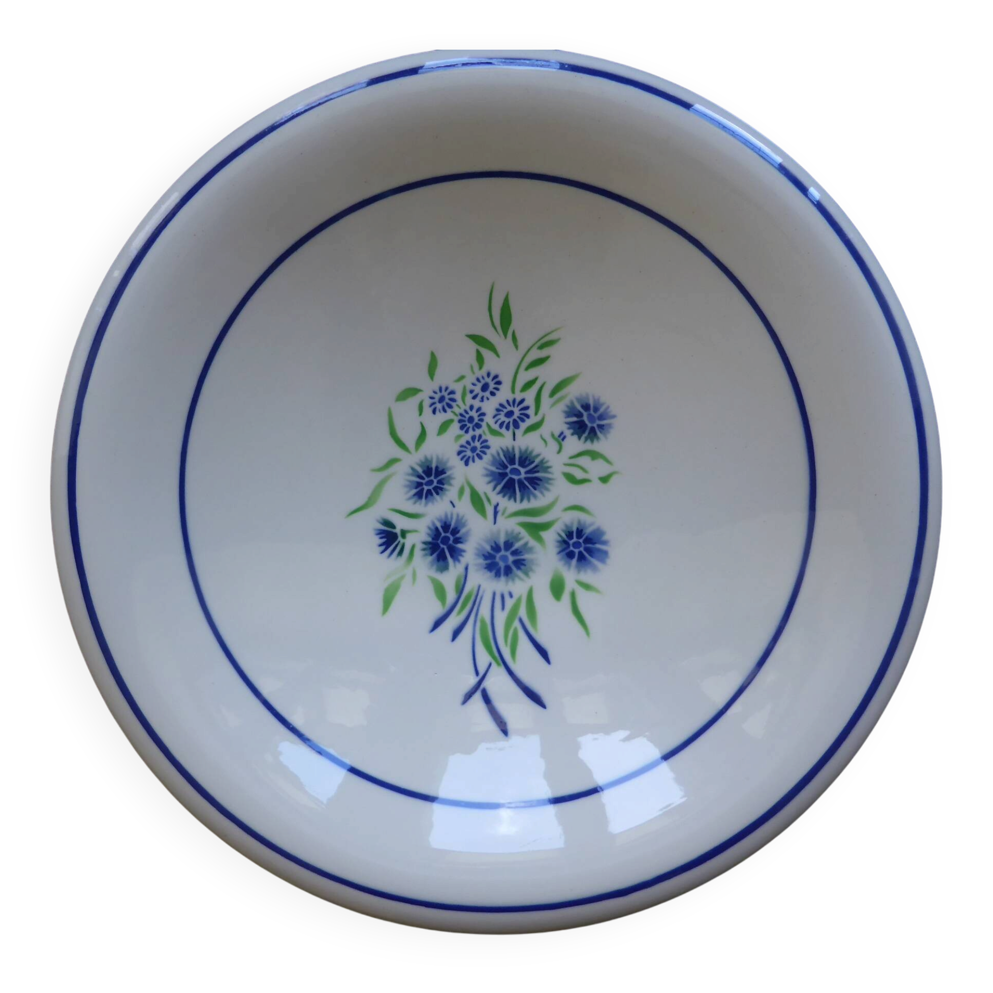 Vintage round serving dish Badonviller model Francine 200818