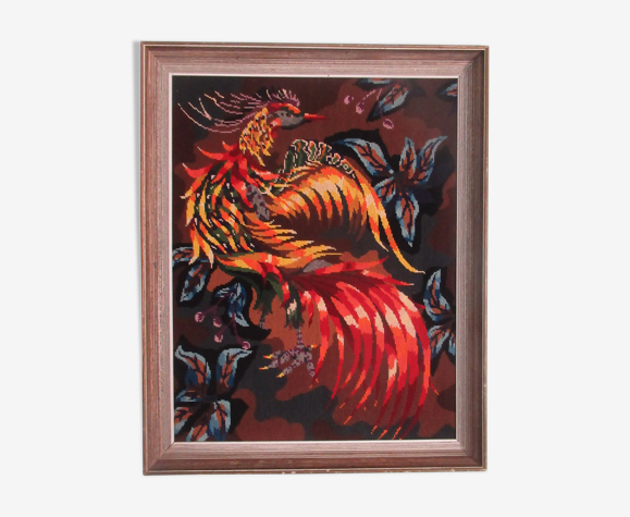 Canevas années 70 "l'oiseau d'or"
