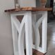 Handcrafted wood & white bedside tables, Mediterranean style (set/unit)