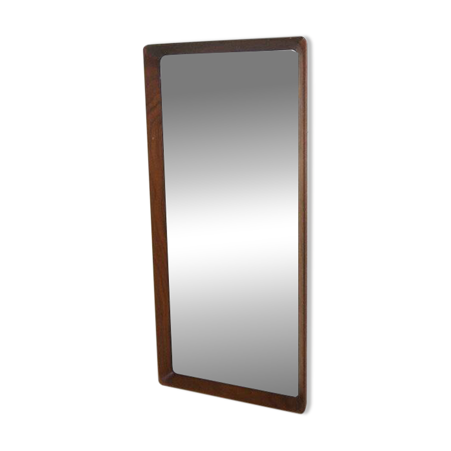 Miroir scandinave en noyer, Suède 1960, 80 x 38cm