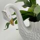 Vintage swan pot holder in white and gold ceramic