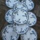 Set of 9 flat plates in iron earth St Amand and Hamage