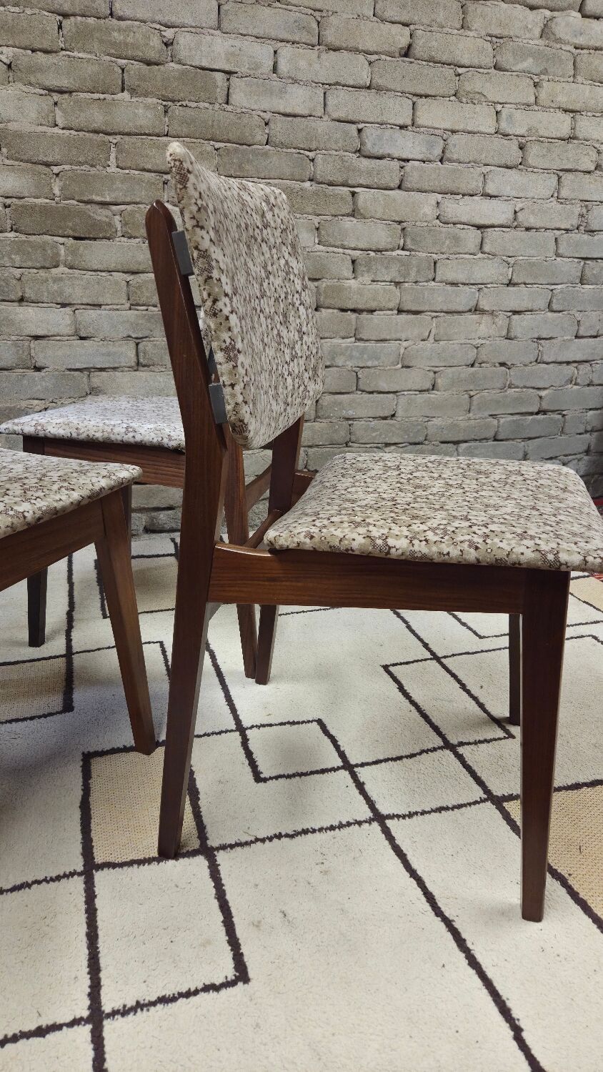 Set of 4 vintage Scandinavian teak chairs from the 1960s.