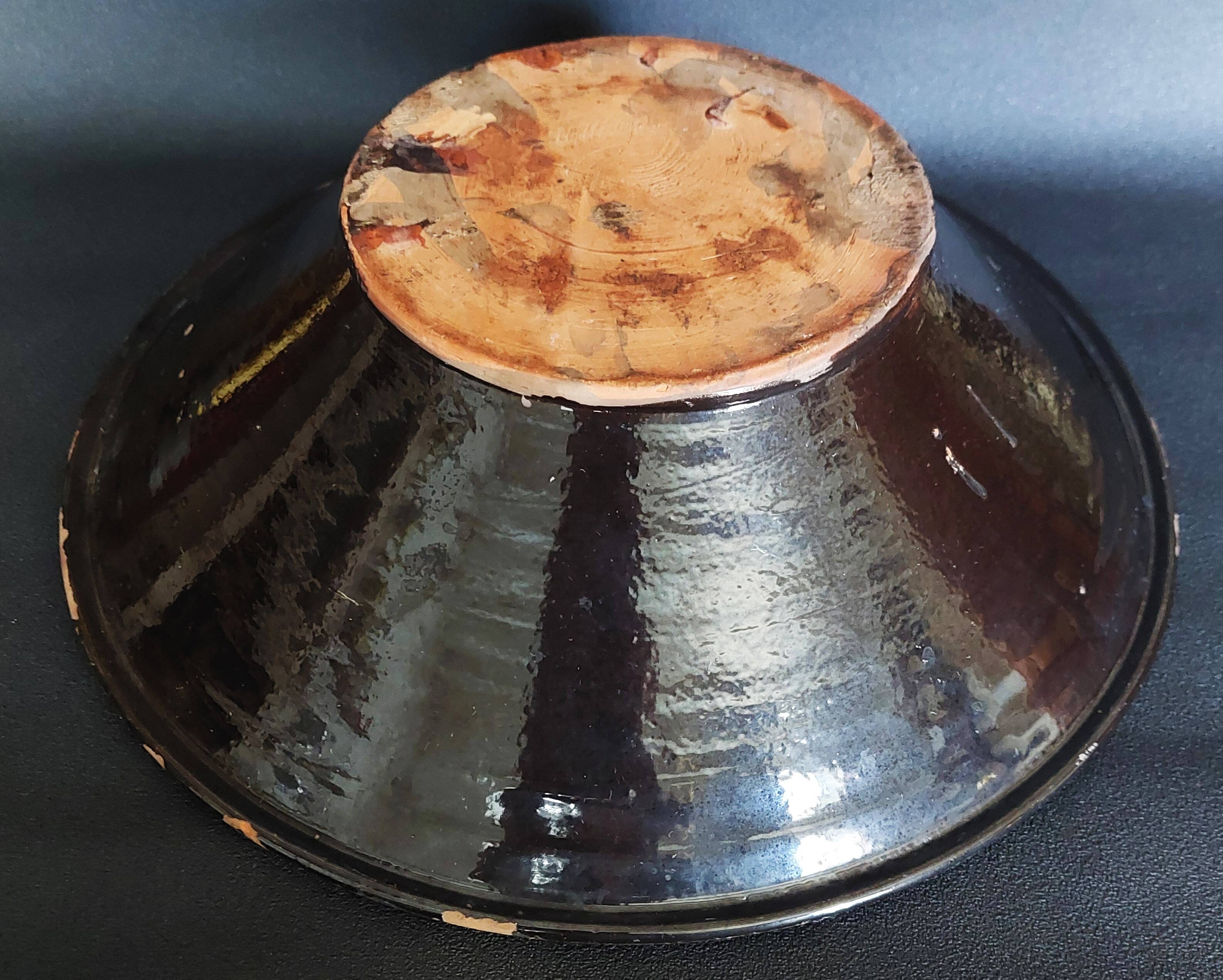 Glazed terracotta bowl, Savoy pottery from Marnaz, 20th century