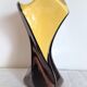 Art Deco vase in two-tone glazed ceramic (black/yellow), signed and numbered