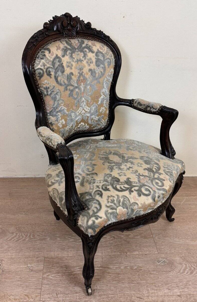 LXVI Style Cabriolet Armchair in Rosewood