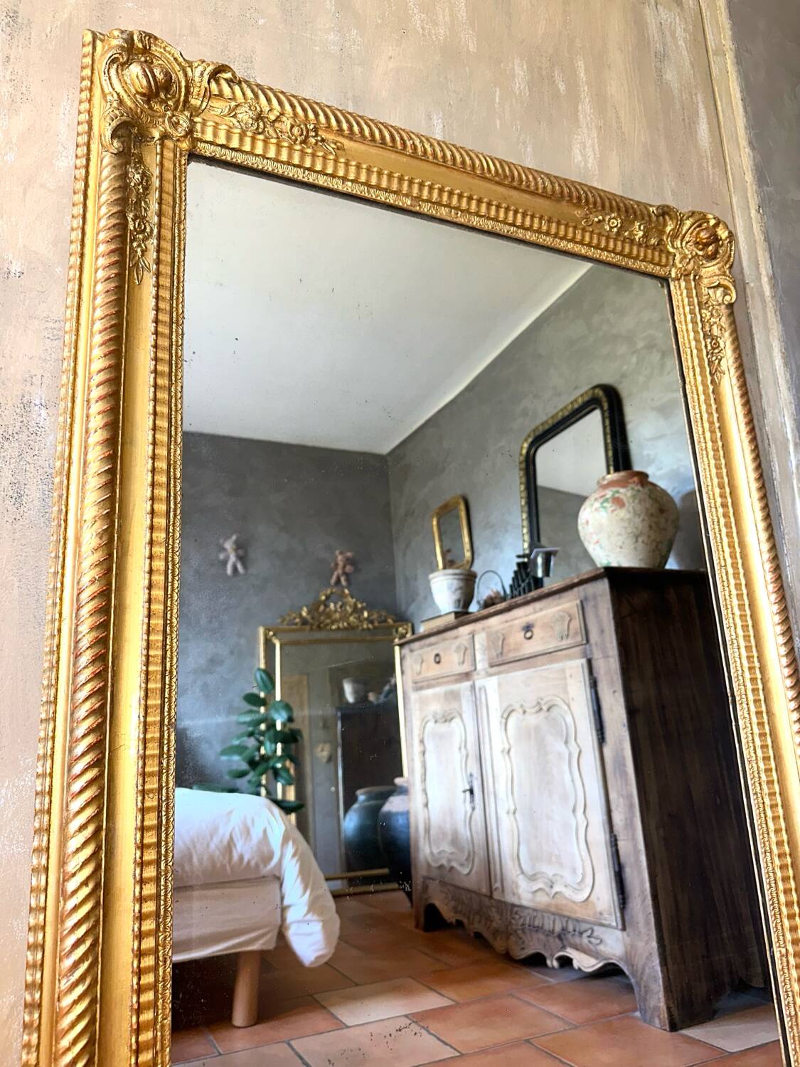 Miroir ancien doré époque début XIXème