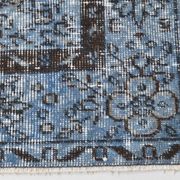 3x7 Blue Vintage Runner Rug, Handmade Wool Rug, Turkish Runner, 78x218Cm