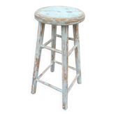 High stool in recycled style wood