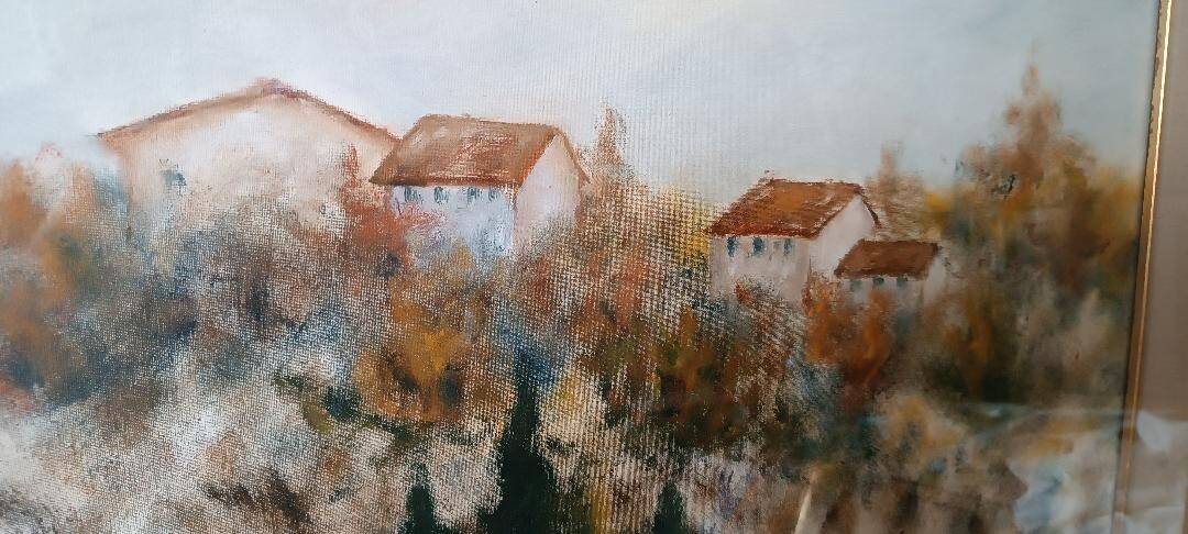 Oil on canvas Marino Scardigli (Pistoia, 1921-Pescia, 2005) - Tuscan landscape