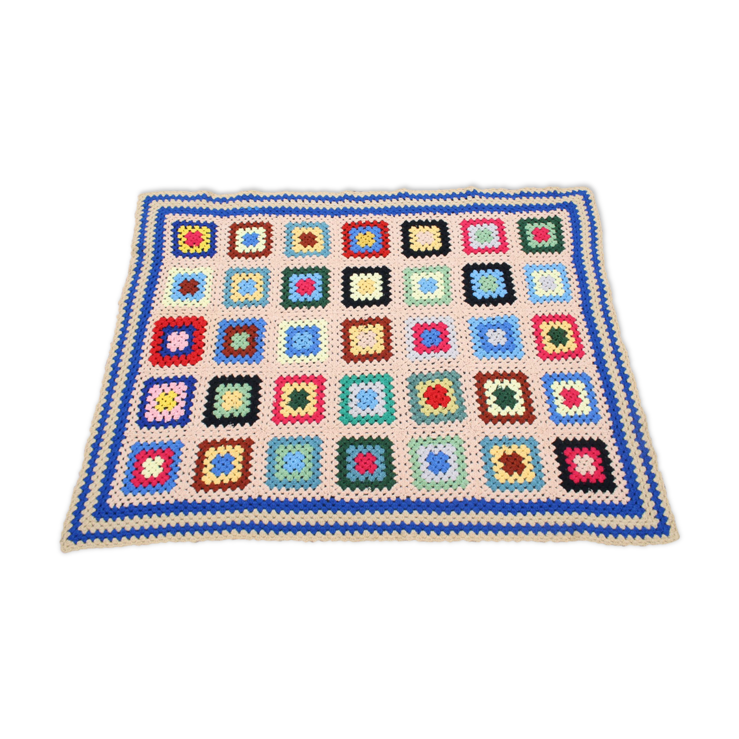 Plaid, couverture vintage au crochet