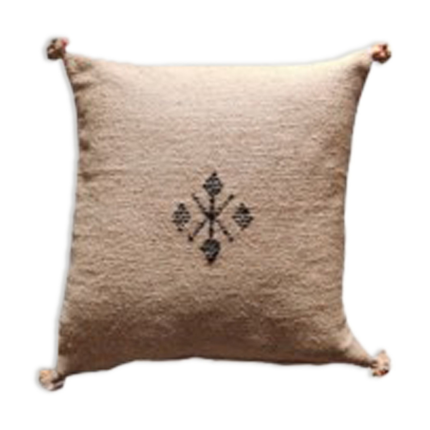 Moroccan beige cotton cushion