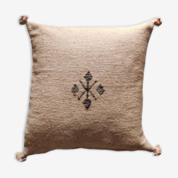 Moroccan beige cotton cushion