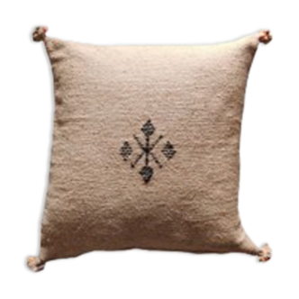 Moroccan beige cotton cushion