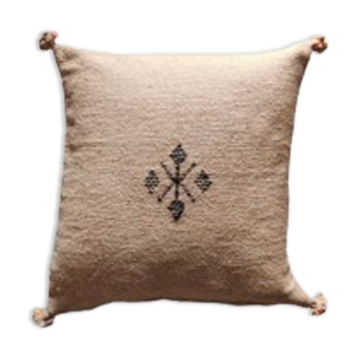Coussin marocain beige en coton