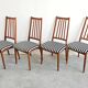 Ensemble de 4 chaises Mid-Century Modern en teck massif 1960