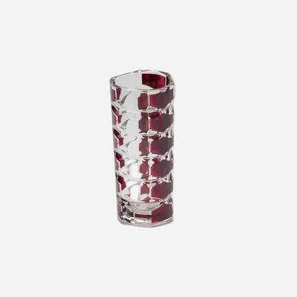 Vase en verre épais rubis style art déco