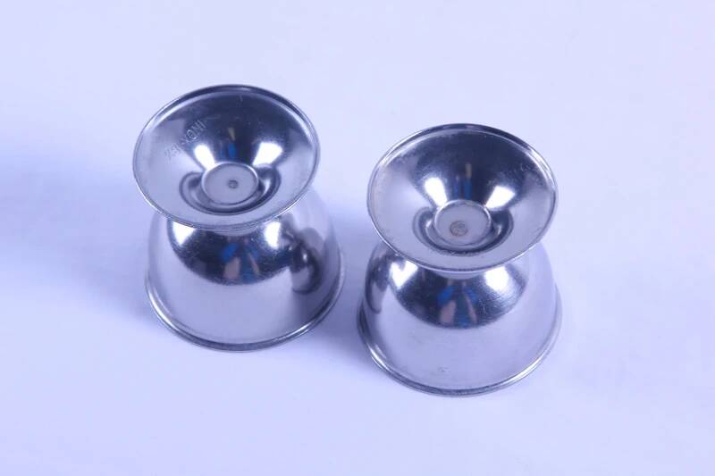 2 antique stainless steel egg cups
