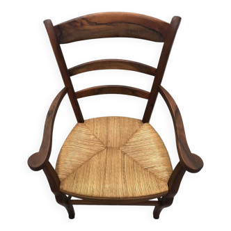 Fauteuil ancien paillé