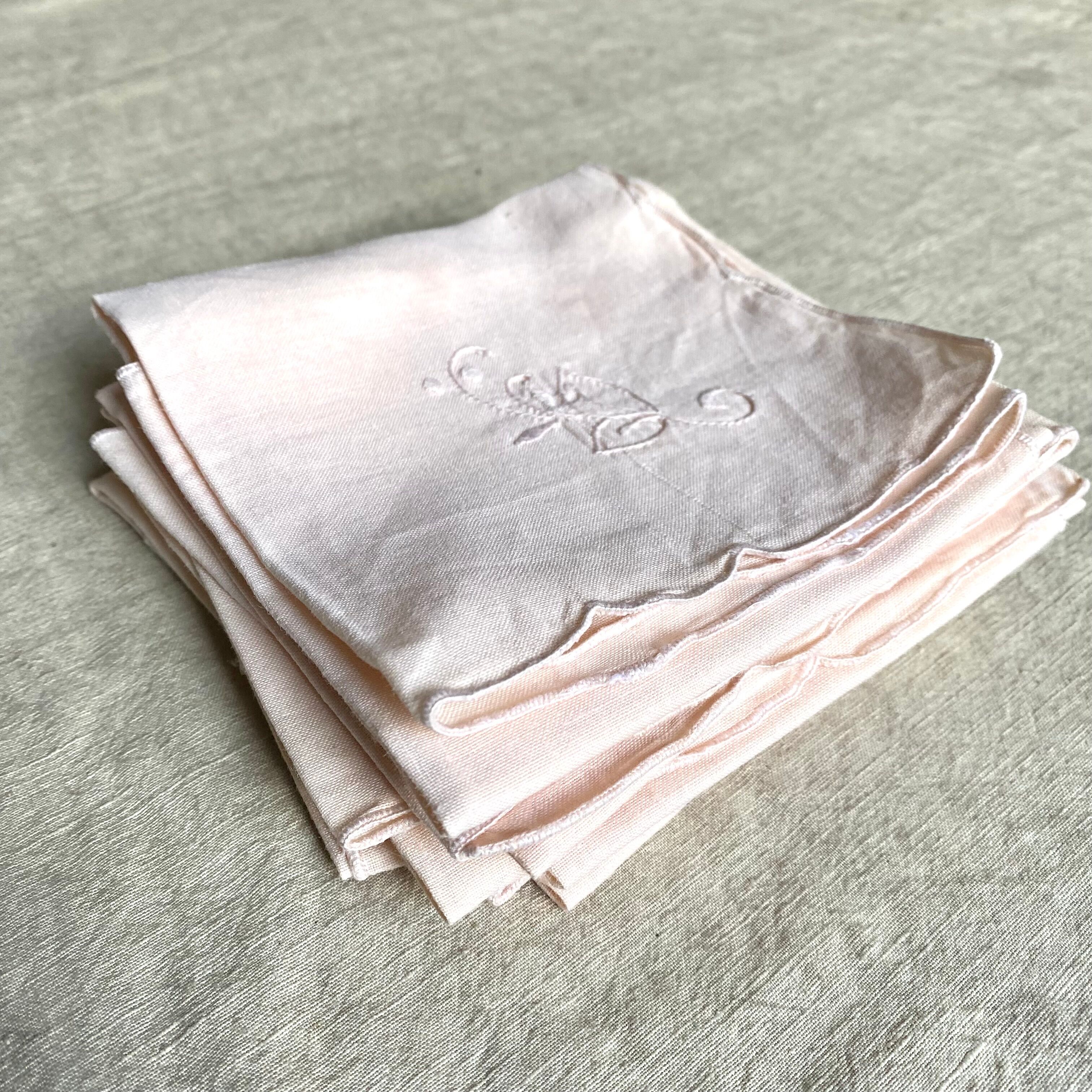Pink embroidered napkins