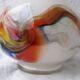 Vase en verre multicolore
