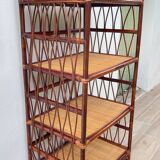 Vintage rattan bookcase shelf