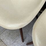 Lot of 4 DSW chairs in walnut fiber by Eames Herman Miller, vintage