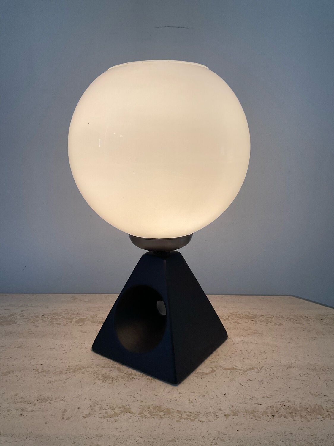 Vintage lamp in opaline and ceramic years 70-80