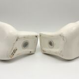 White ceramic bookends, 1980