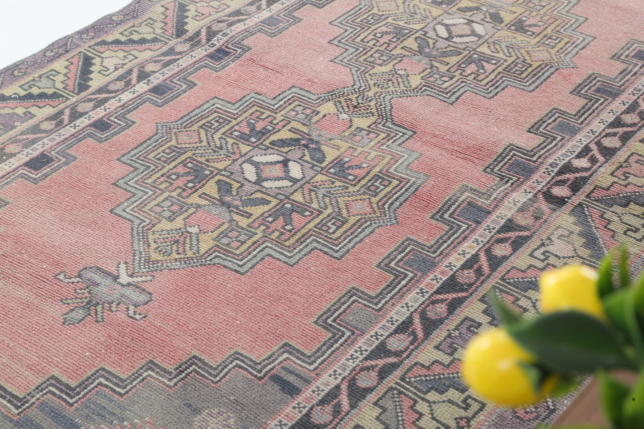 Dusty Pink Wool Turkish Rug