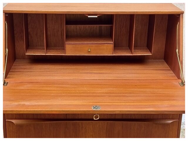 Secrétaire scandinave en teck années 60