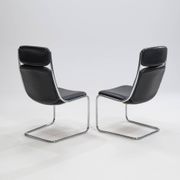 Paire de chaises cantilever en cuir par Mauser Werke Waldeck, Allemagne de l'Ouest, 19