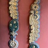 18th Century Italian Handcarved Polychrome Painted Pilaster Friezes, Set of 2