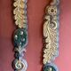18th Century Italian Handcarved Polychrome Painted Pilaster Friezes, Set of 2