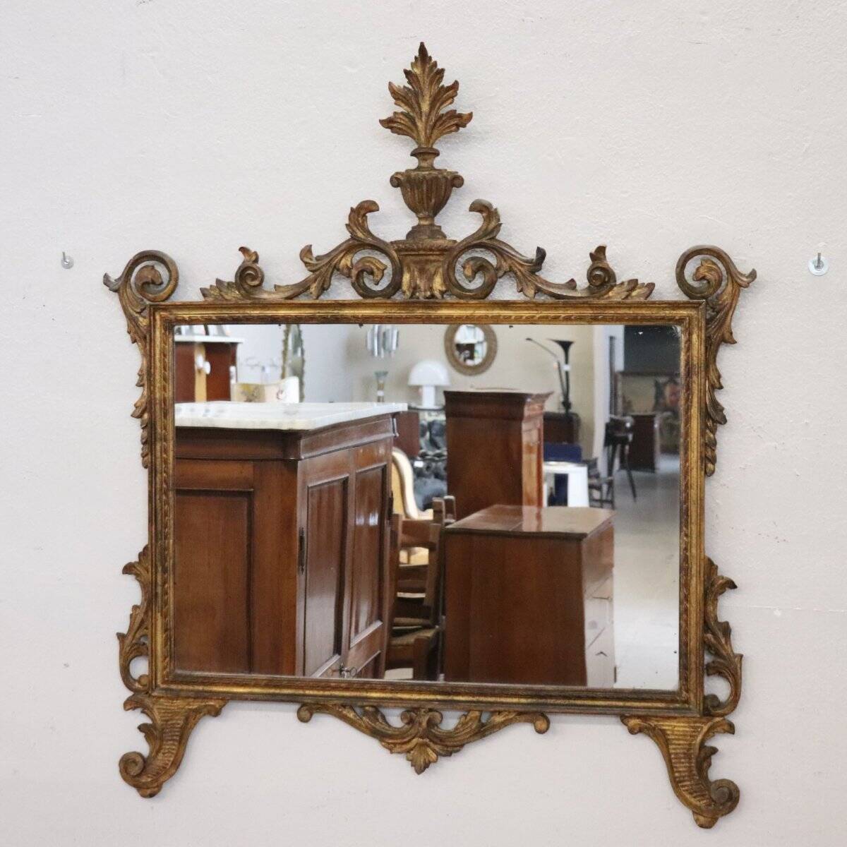 Gilt Wood Wall Mirror, Italy Early 20th Century