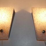 Pair of vintage perspex wall lamps