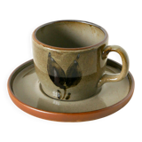 Large glazed stoneware lunch set, Beige Grey, 1970