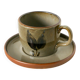 Large glazed stoneware lunch set, Beige Grey, 1970