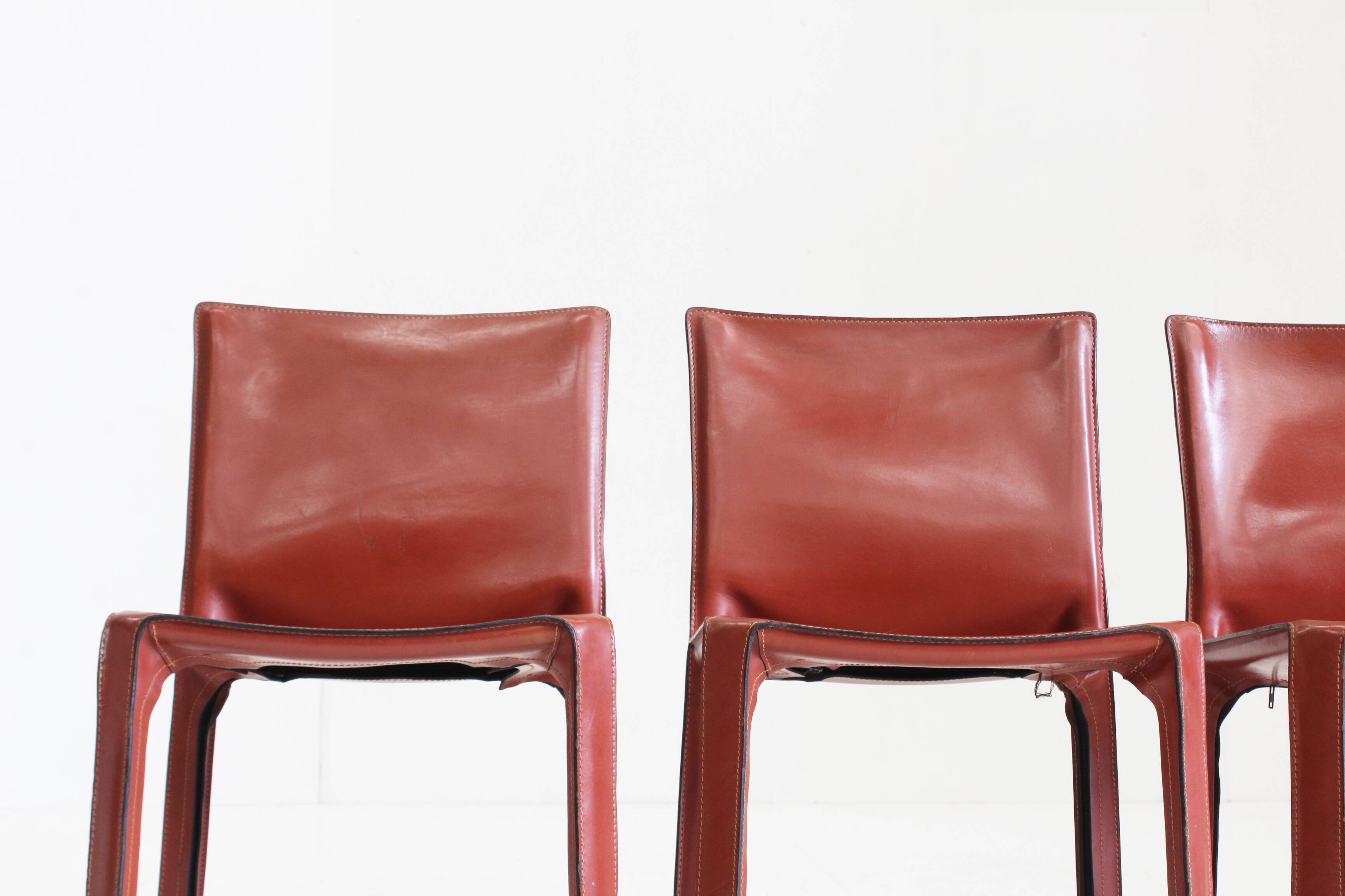 Cassina Cab 412 dining Chairs by Mario Bellini Italy , set of 4