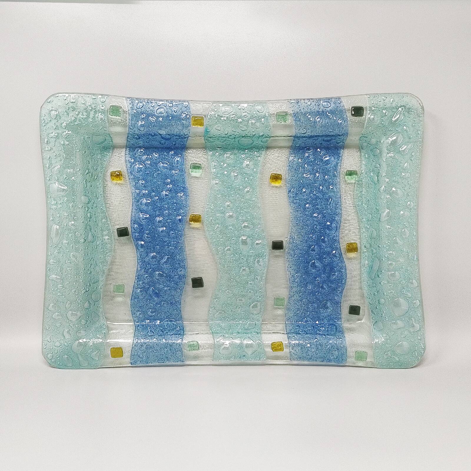 1970s Astonishing Tray By Albatros in Murano Glass. Made in Italy