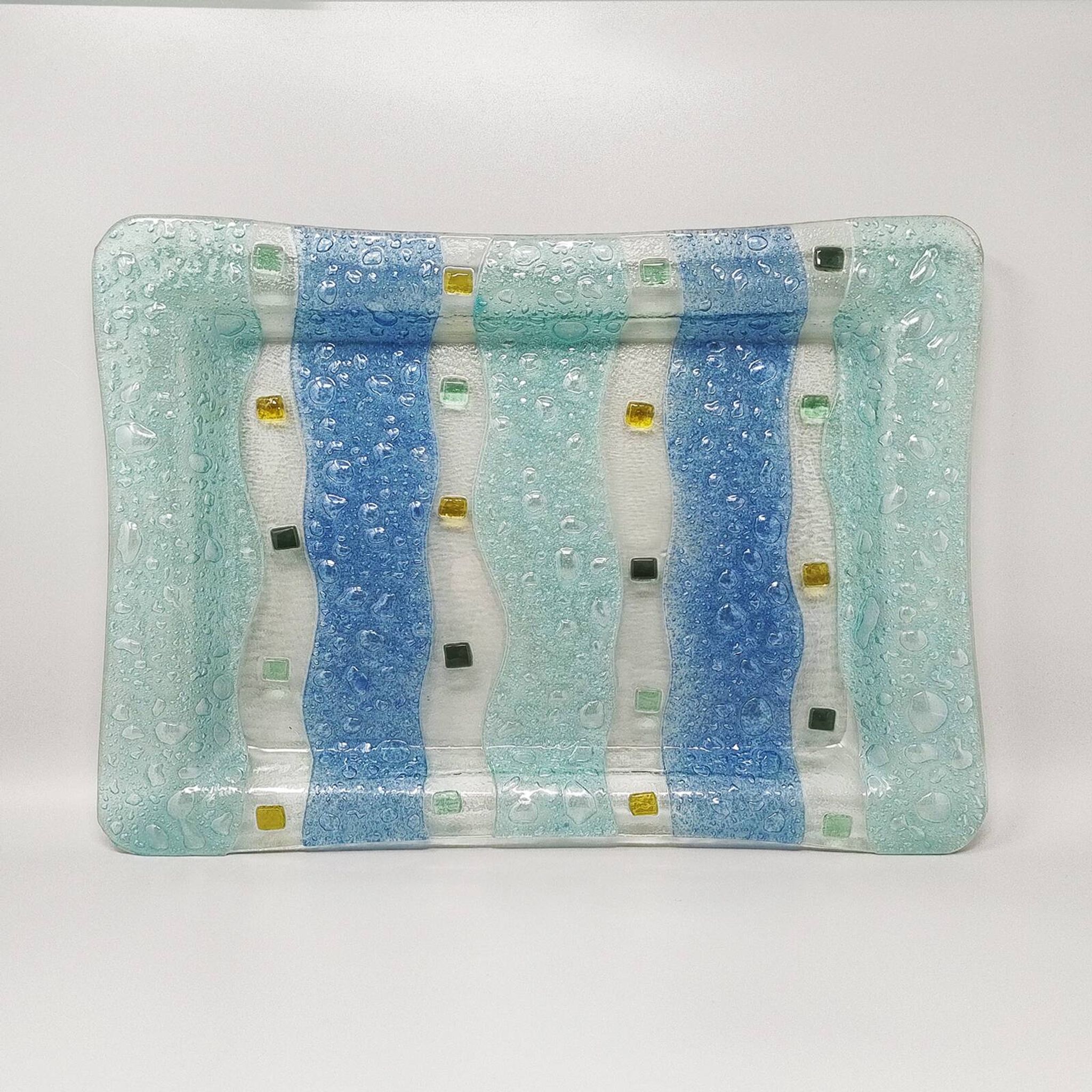1970s Astonishing Tray By Albatros in Murano Glass. Made in Italy