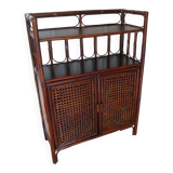 Support buffet bibus woven rattan 2 doors in caning - vintage 60s/70s