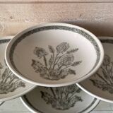 Set of 6 soup plates with thistles