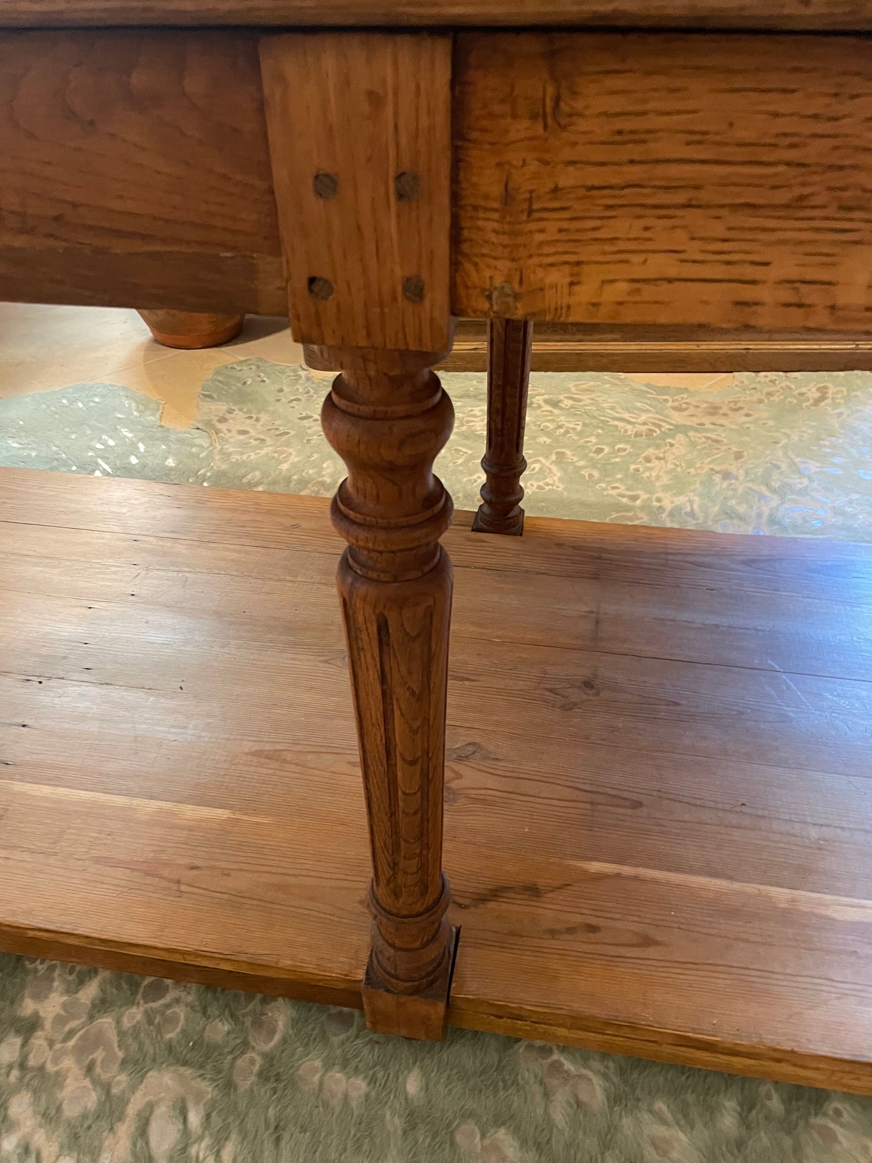 Oak draper table 2 drawers