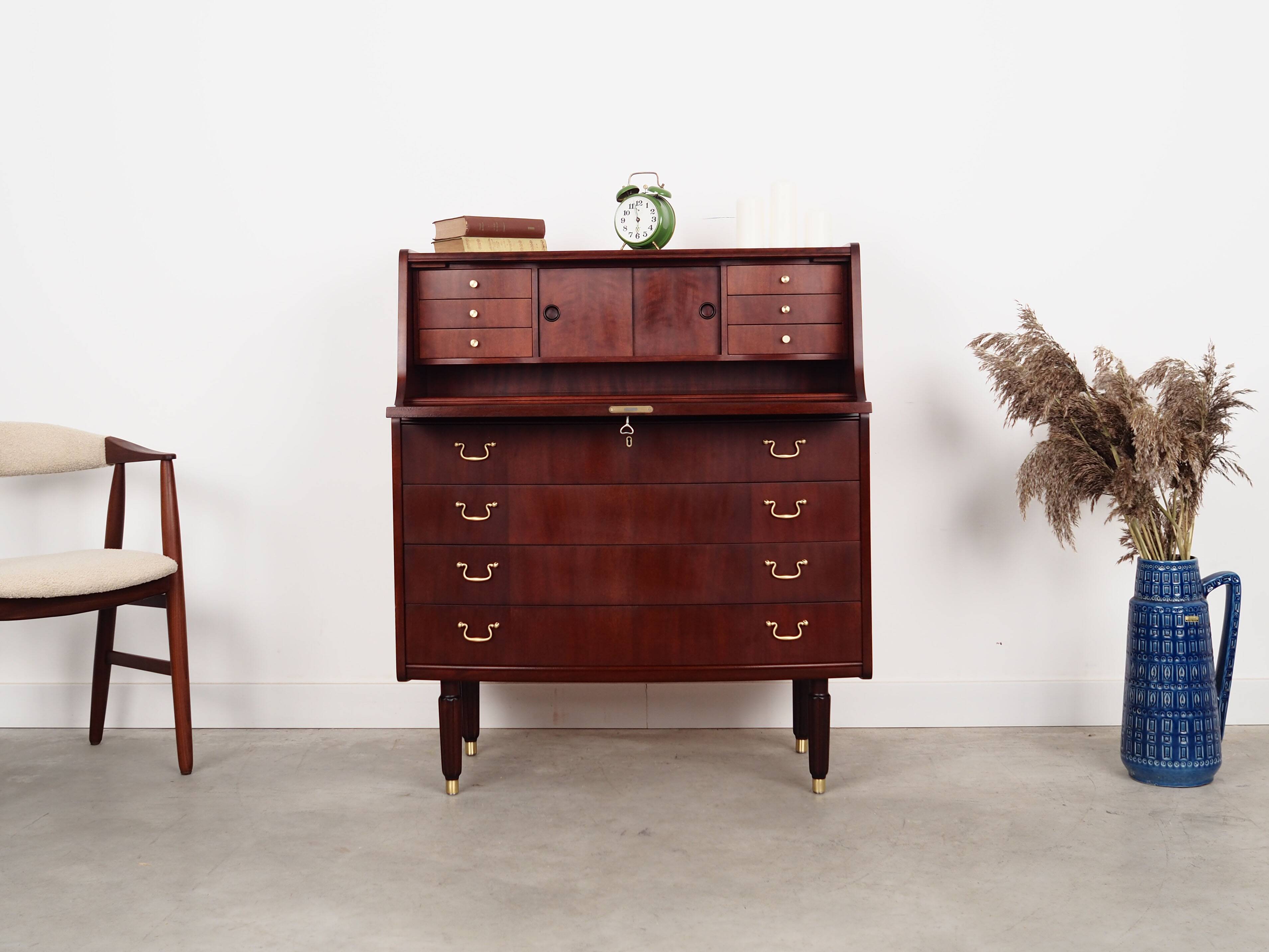 Mahogany secretary, Danish design, 1970s, manufacturer: PMJ Viby J