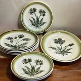 Plates and dish Gien herbarium décor