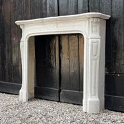 Louis XV style Carrara marble fireplace circa 1900