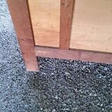 Chest of drawers of the 50s in oak compass feet 4 drawers